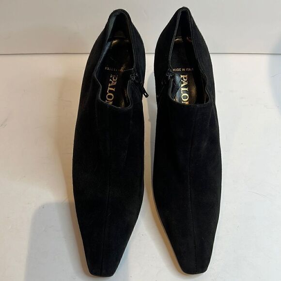Paloma Black Suede Heel Booties Size 8 - Picture 3 of 13